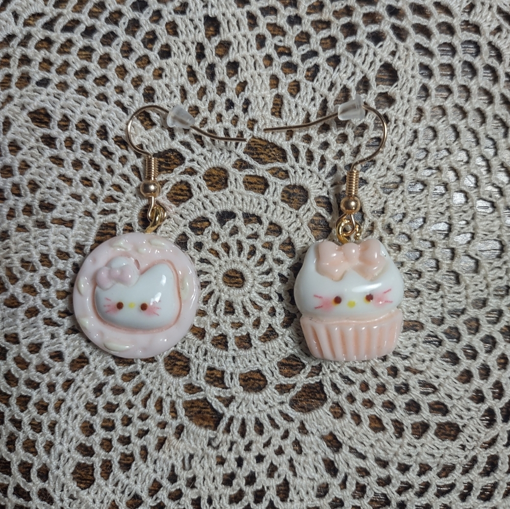 Cute Hello Kitty Food Charm Earrings